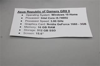 ASUS ROG GR8 II, WINDOWS 10 INTEL CORE I5 3 GHZ 16 GB RAM 512GB SSD GEFORCE 1060
